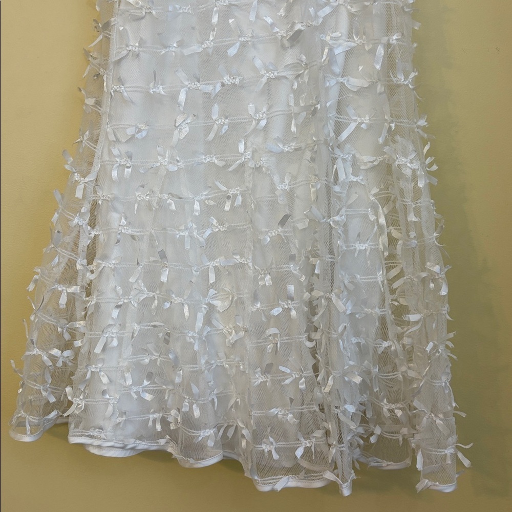 Betsey Johnson x UO | White Allover Bow Puff Sleeve Mini Slip Dress in size XS - Picture 8 of 17